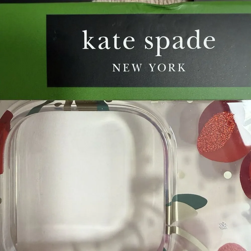 Kate Spade iPhone 16 Pro Max Case MagSafe Cherry Polka Dot Glitter Clear New